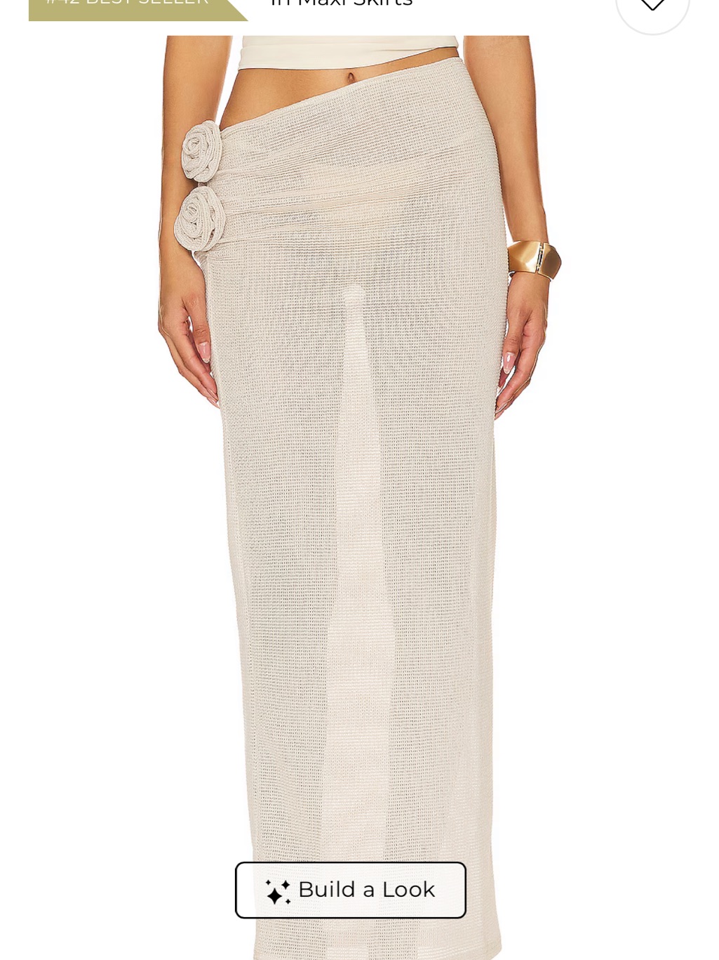 Lioness Cream Sheer Maxi Skirt With Side Rosette Detail